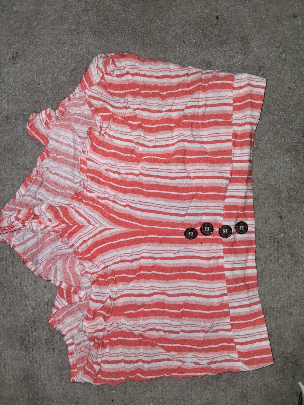 Rue21 Coral and White Striped Casual Shorts